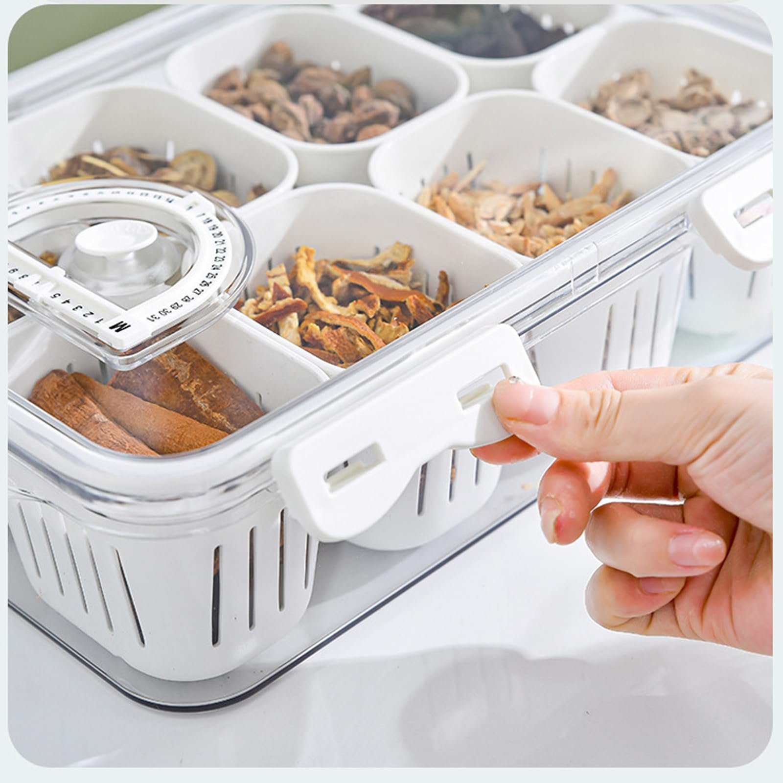 Airtight Refrigerator Fruit Vegetable Food Storage Kitchen Container Set Fresh Keeping Box With Drain Basket