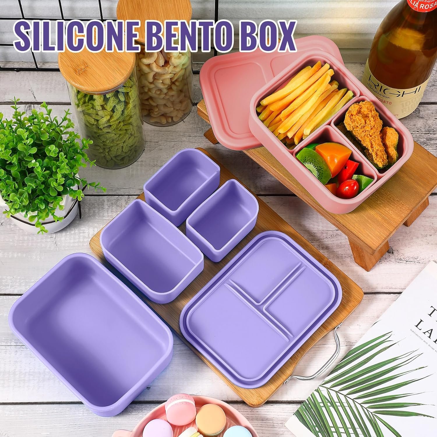 Lunch Box Silicone Collapsible Lunch Box Silicone Food Storage Container Compartments Box