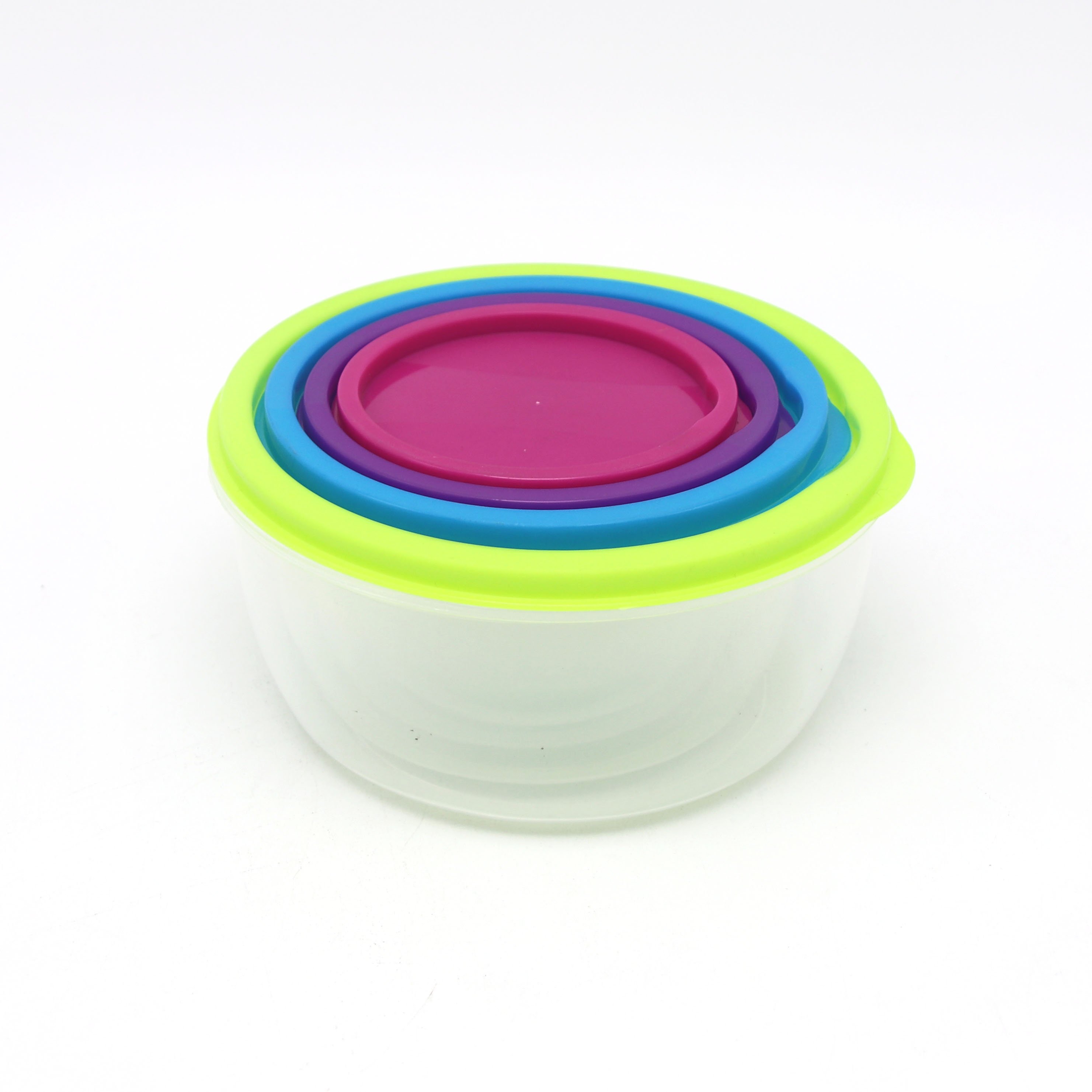 Colorful 4 pieces kitchen food storage set plastic container for food