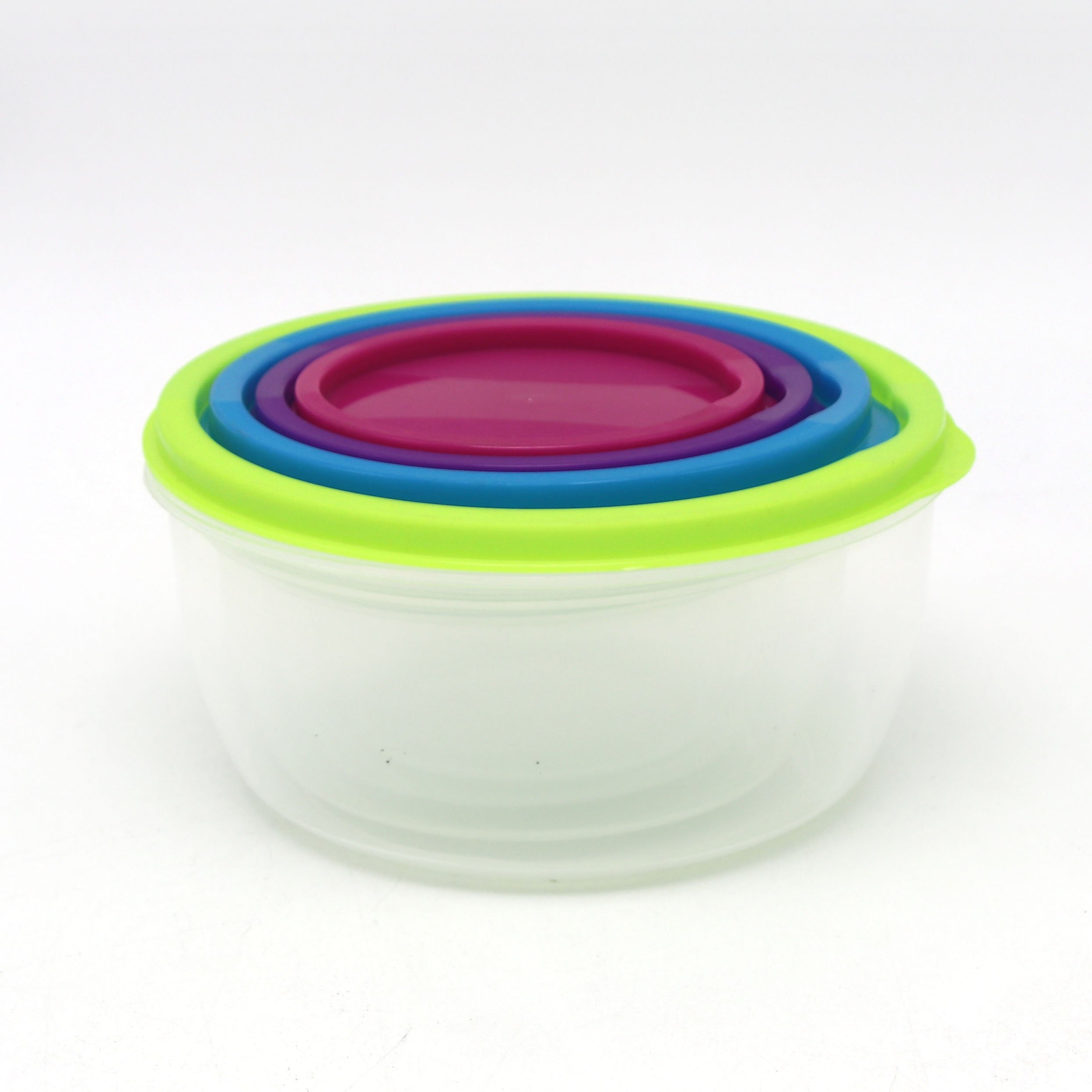 Colorful 4 pieces kitchen food storage set plastic container for food