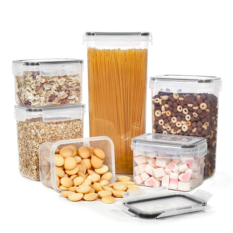 DS248Pantry Organizers 24 Pack Large Airtight Plastic Cereal Container Box Food Storage Containers Sets For Sugar,Flour,Dry Food