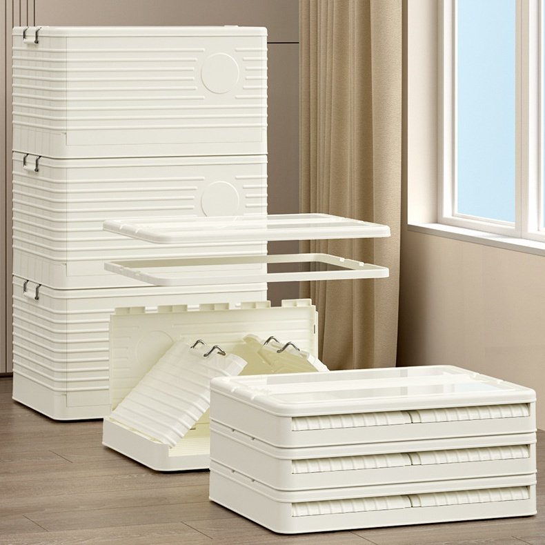 Hot Sale Large Capacity PP Plastic Storage Box Bin Rectangle Shape Folding Feature Multi-Purpose Sundries Pack Load