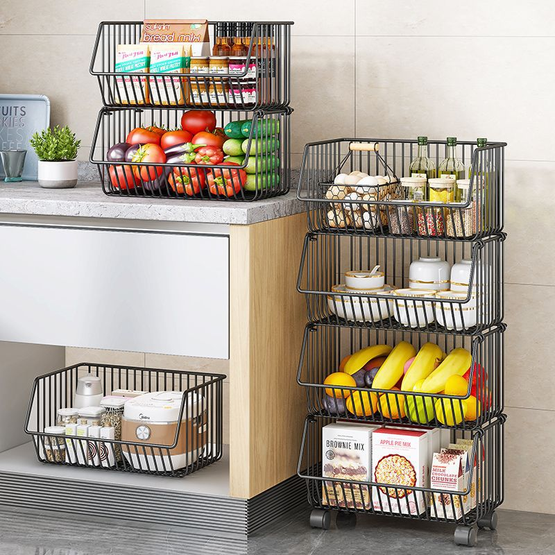Lowest price vegetable and fruit storage and hanger load foldable platform handcart kitchen handcart vegetable storage box
