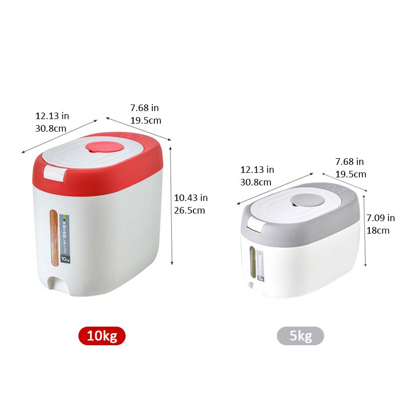 Food Grain storage Container Large Capacity 6 - Grid Rice Dispenser 10kg Rotatable Sealed Grain Food Storage Box Rice Bucket