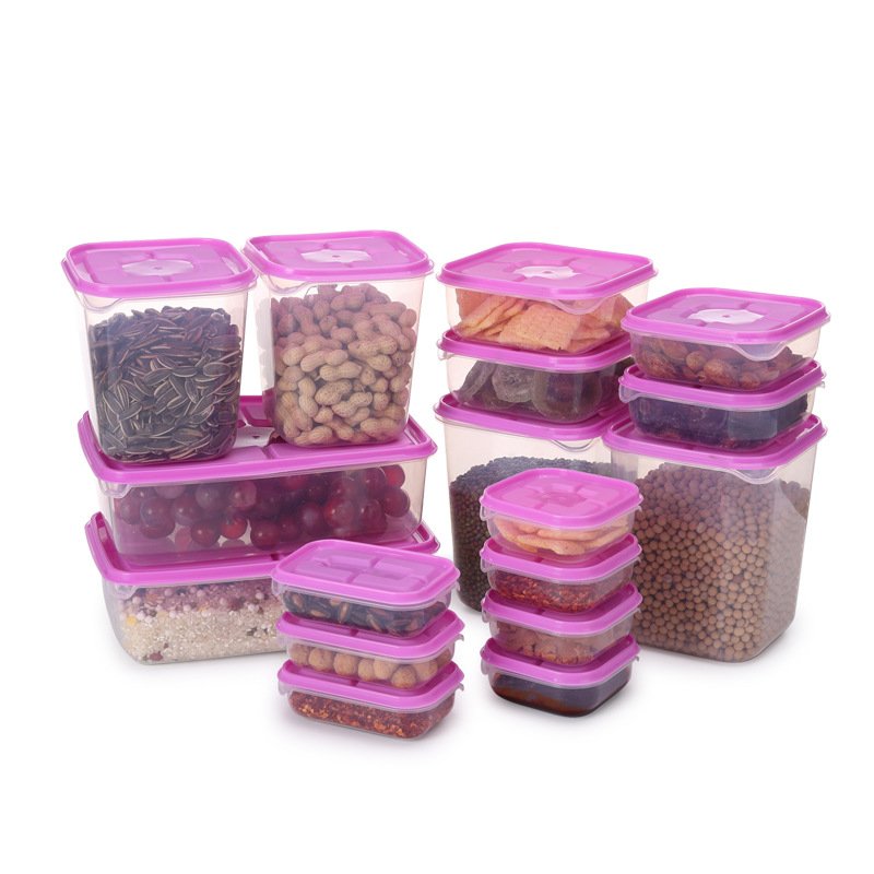 Factory Wholesale fridge 17 pieces plastic home airtight food storage container set