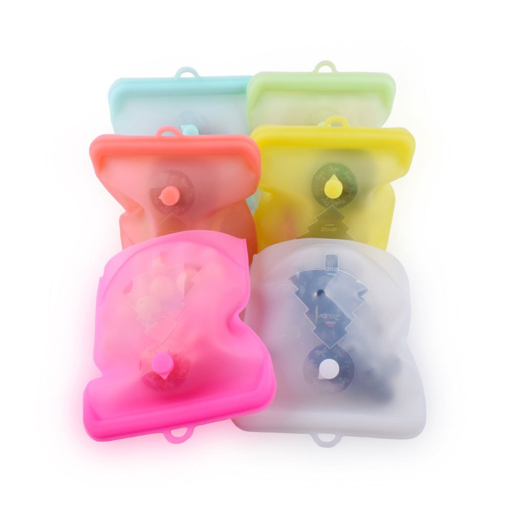 New Design Durable Folding 100% Freezer Silicone Reusable Zip Food Storage Bag for Custom Logo Silicone Storage Bag