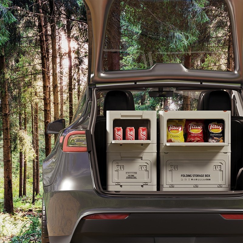 25L Outdoor Camping Storage Container Box Foldable Car Storage Box Multifunctional Collapsible Camping Box