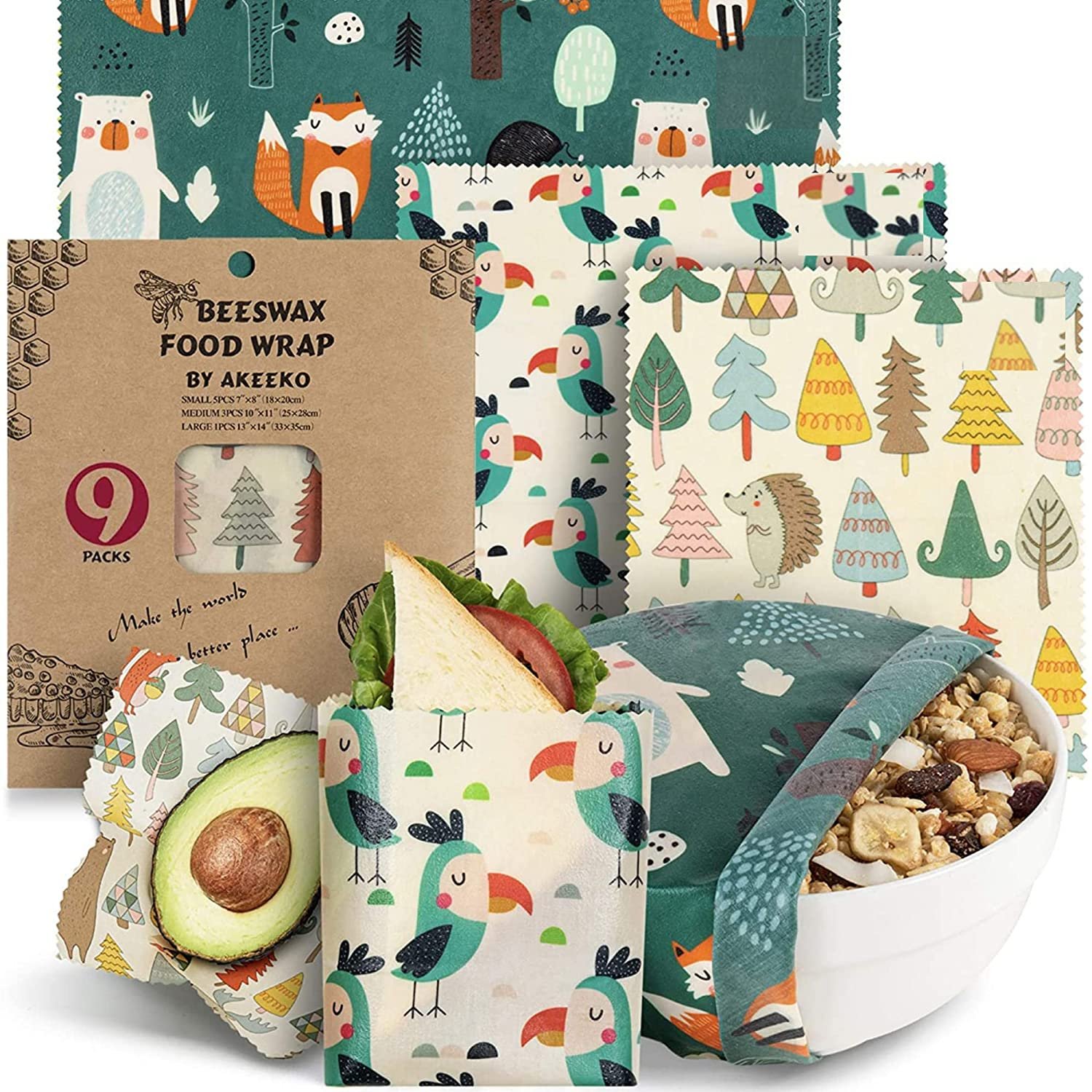 Eco Friendly Reusable Organic Sustainable Food Storage Wrapper Beeswax Food Wrap Paper