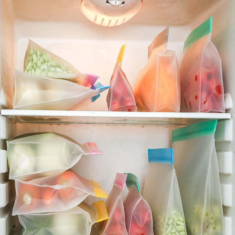 High Quality Fresh Keeping Silicone Stand Up Leak Proof Containers Reusable Storage Bag
