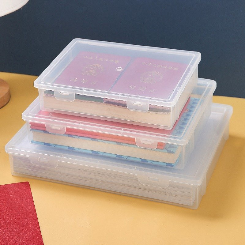 Desktop dust-proof document storage box A4 document organizer box The key certificate moisture-proof file bag