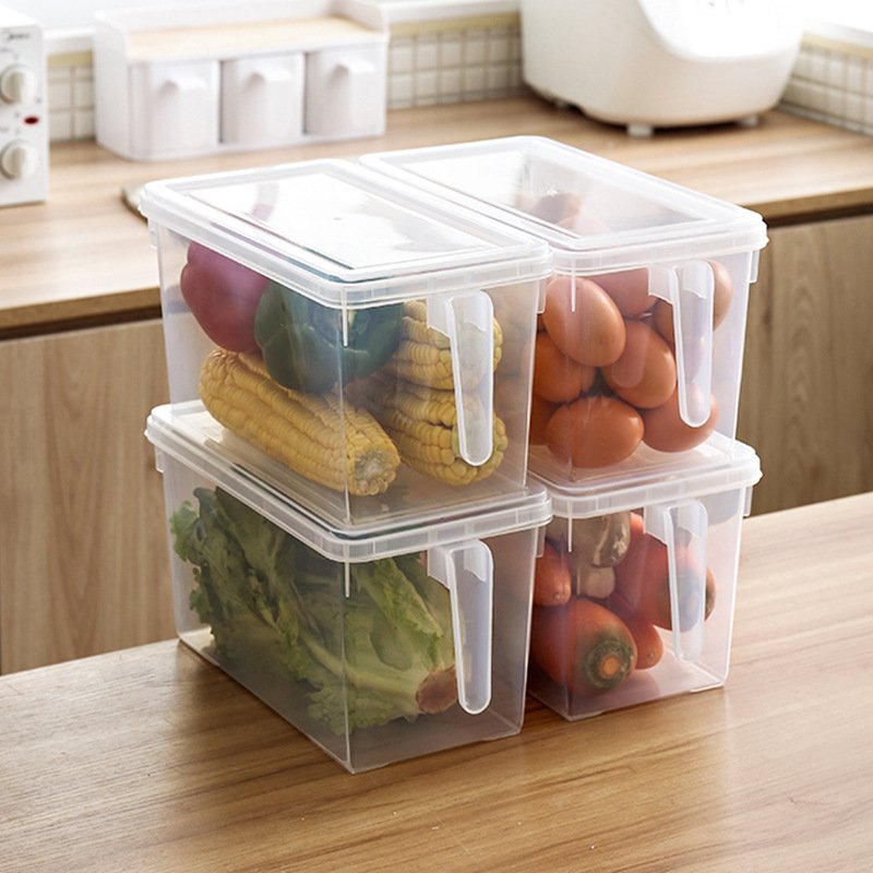 Refrigerator Storage Box Kitchen Food Keep Fresh Fridge Organizer Plastic Square Storage Containers