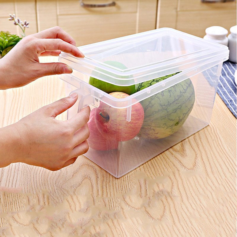 Refrigerator Storage Box Kitchen Food Keep Fresh Fridge Organizer Plastic Square Storage Containers