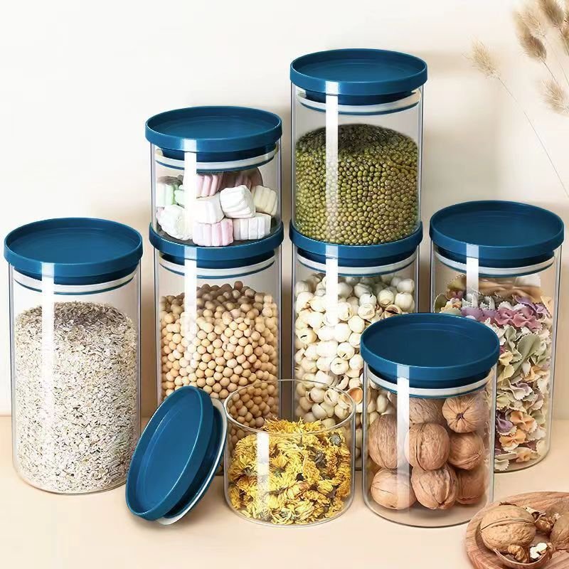 450ml Glass Kitchen Food Storage Airtight Vacuum Jars Bottle Canister with lid