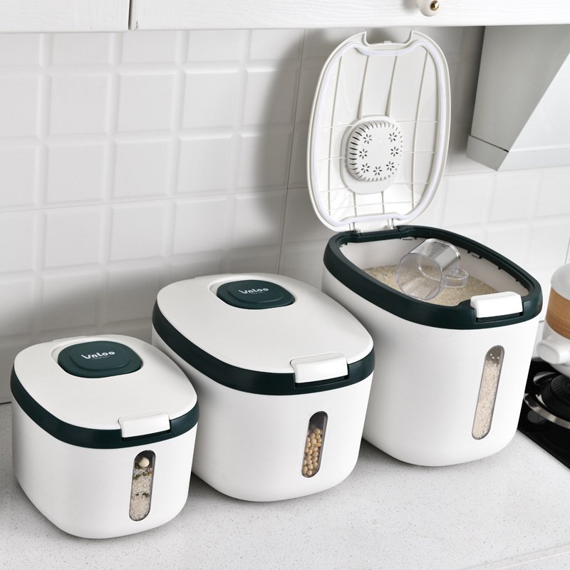 Airtight 5kg/10kg/15kg Rice Grain Storage Box Eco-Friendly Modern Style PP Insect-Proof Rice Container Fresh 6L Food Storage Bin