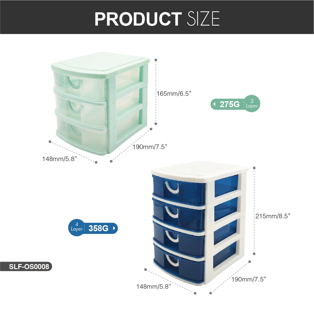 Multilayer Storage Cabinet Plastic Organizer Shelf Storage Rack Drawer Type Closet Storage Box for Home Office Bedroom