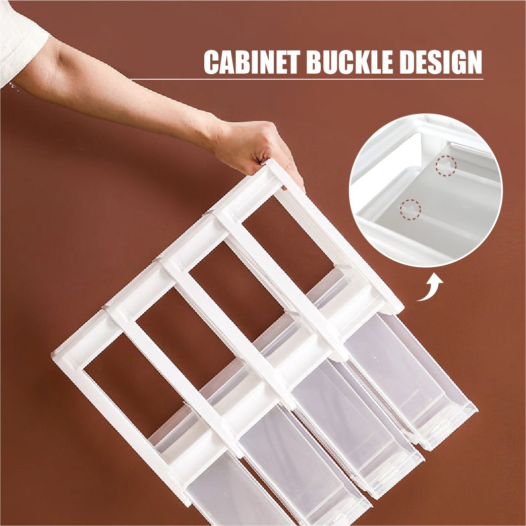 Multilayer Storage Cabinet Plastic Organizer Shelf Storage Rack Drawer Type Closet Storage Box for Home Office Bedroom
