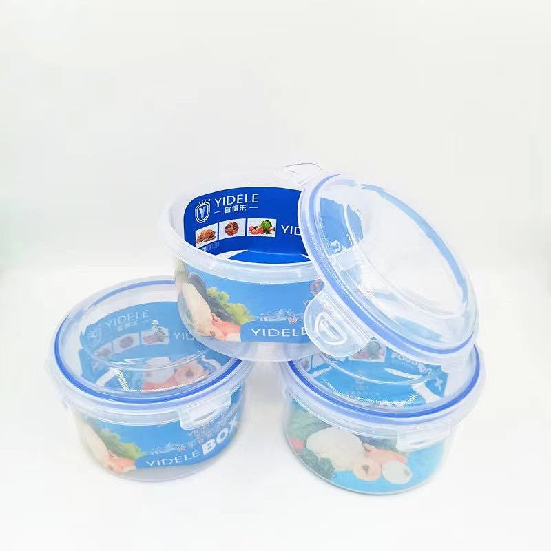 Food Grade round Food Storage Box with Lid for Household Fruit and Vegetable Storage for Lunches