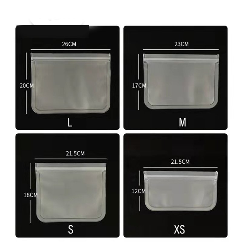 Food Storage Bags BPA FREE Freezer Bags EXTRA Thick Leakproof Lunch Plastic - 4 Size Food Container PE Multifunctional Bulk