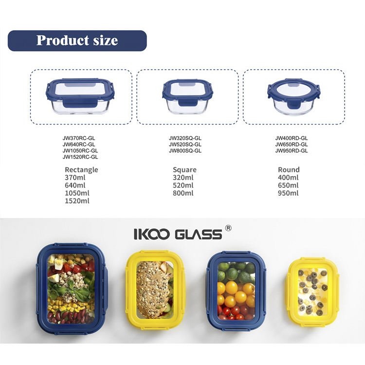 high borosilicate glass food storage containers 18-piece