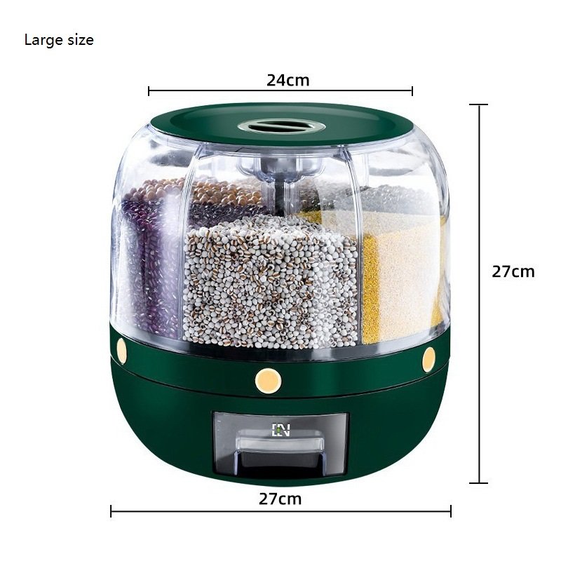 Factory wholesale Grain Storage Container With 10kg Large Capacity And Rotatable Sealed Grain Distributor Storage Boxes