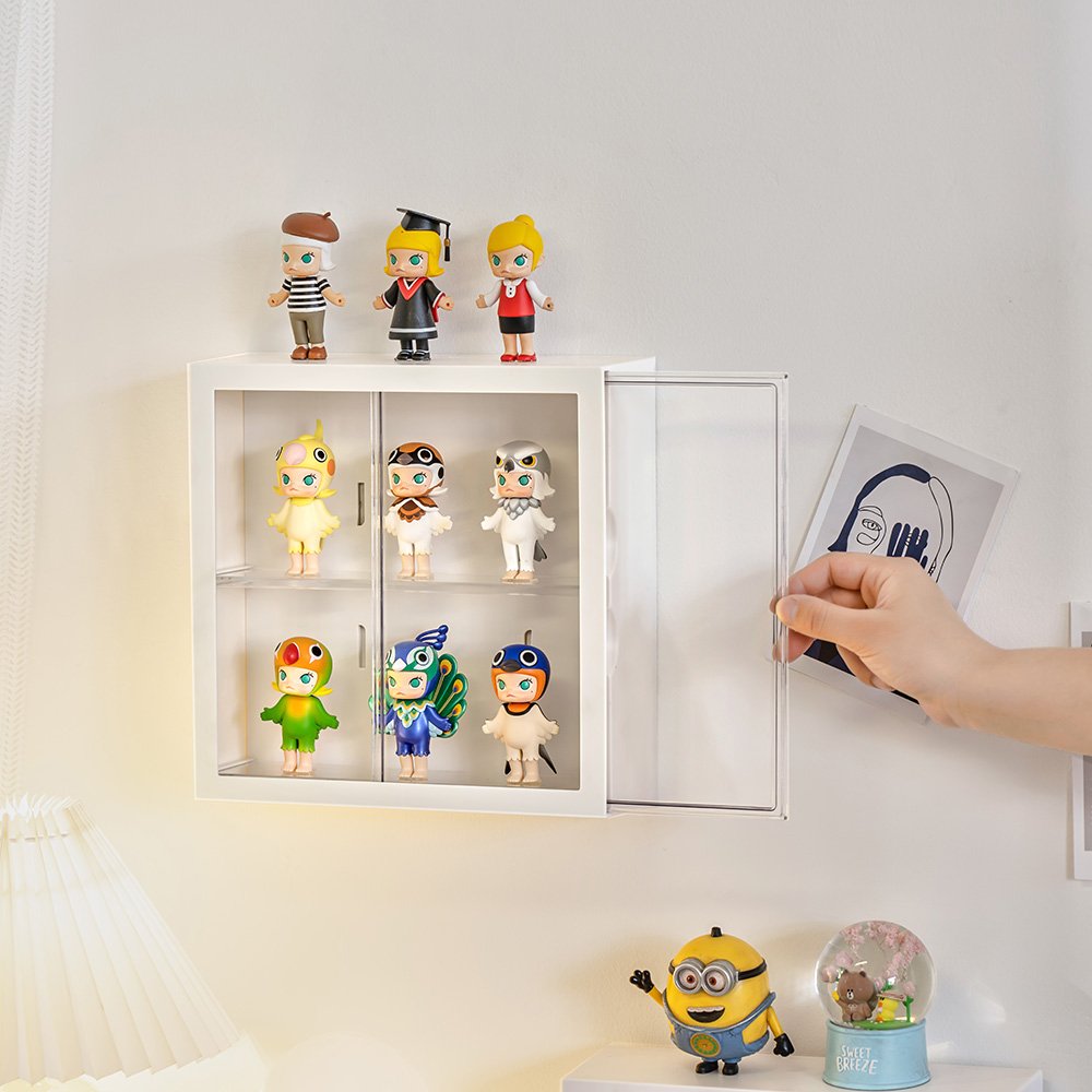 Display Cabinet for Mini Funko Pop Figures Dust-Proof Clear Wall Mounted or Desktop 5 Layer Storage Mini Toys