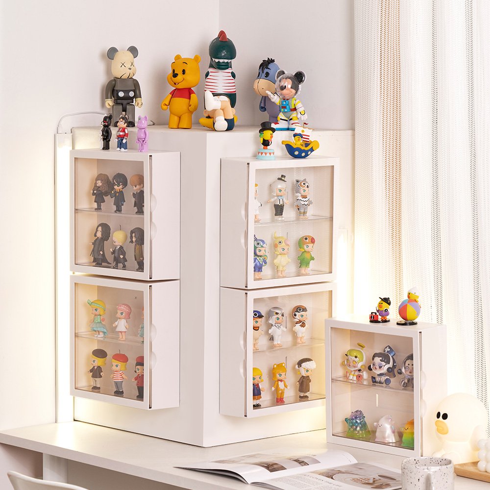 Display Cabinet for Mini Funko Pop Figures Dust-Proof Clear Wall Mounted or Desktop 5 Layer Storage Mini Toys