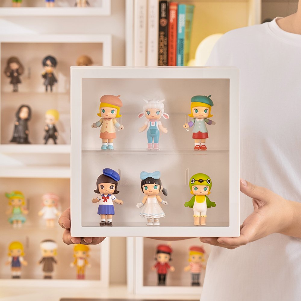 Display Cabinet for Mini Funko Pop Figures Dust-Proof Clear Wall Mounted or Desktop 5 Layer Storage Mini Toys