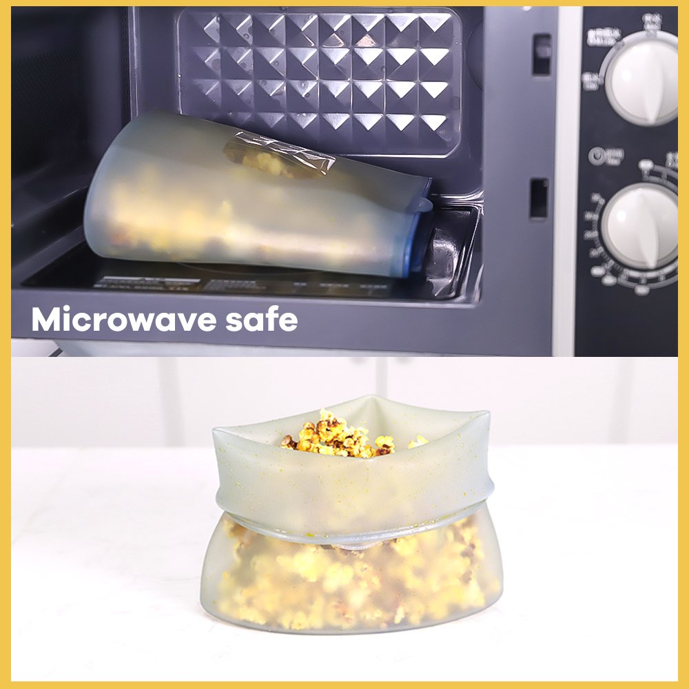 Eco-friendly leakproof microwaveable Roasting Defrosting 750ml 1500ml stand up pouch silicone reusable food storage cooking bags