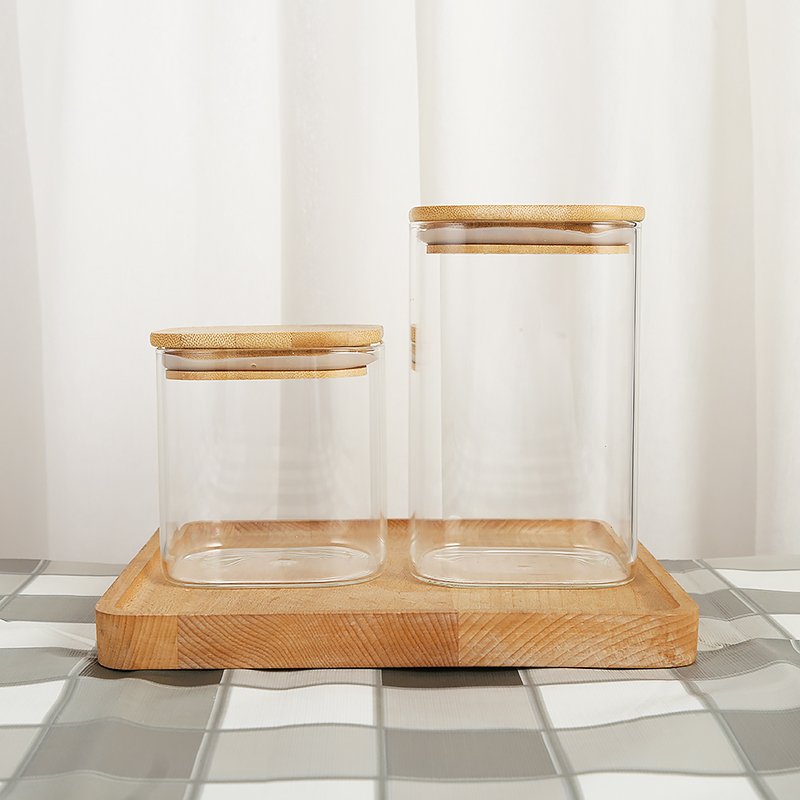 200ml 260ml 300ml 400ml Round Shape Small Capacity Airtight Clear Glass Home Kitchen Dry Food Storage Containers set