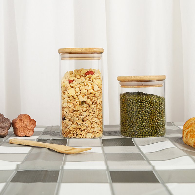 200ml 260ml 300ml 400ml Round Shape Small Capacity Airtight Clear Glass Home Kitchen Dry Food Storage Containers set