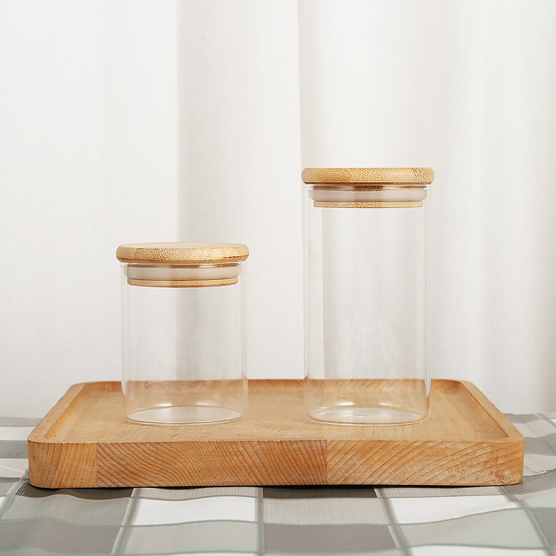 200ml 260ml 300ml 400ml Round Shape Small Capacity Airtight Clear Glass Home Kitchen Dry Food Storage Containers set