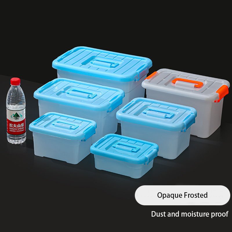 Transparent Plastic Box with Handle Buckle Box Daily necessities Storage Bin Toy Organizer Food Storage Box