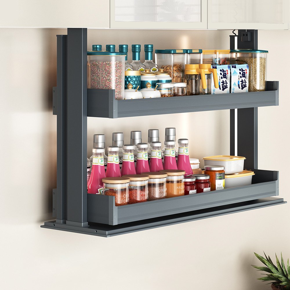 Factory Wholesale Voice Control Kitchen Cabinet Electric Lift Storage Basket Lift Up Cabinet