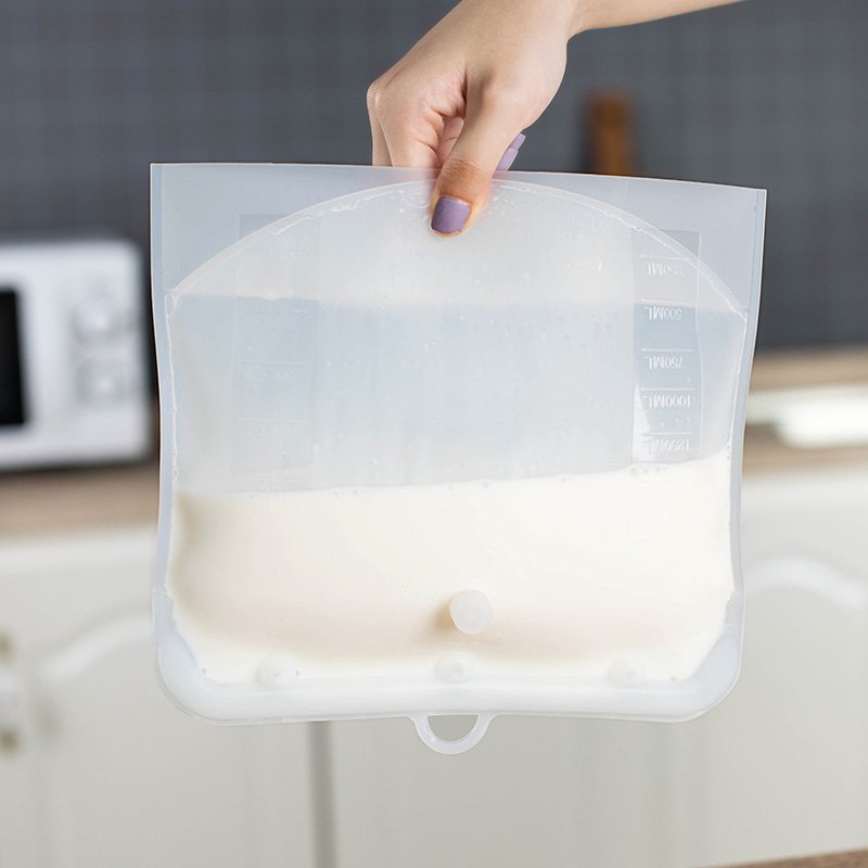 E-commerce Hot Selling Custom Fresh-keeping Freezer Bag Vegetable Fruit Meat Silicone Reusable Food Storage Bag