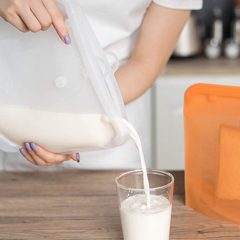 E-commerce Hot Selling Custom Fresh-keeping Freezer Bag Vegetable Fruit Meat Silicone Reusable Food Storage Bag