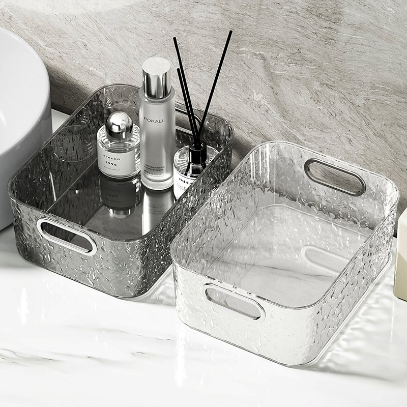 Glacial streak Large opening Stackable Plastic Storage Box for Home