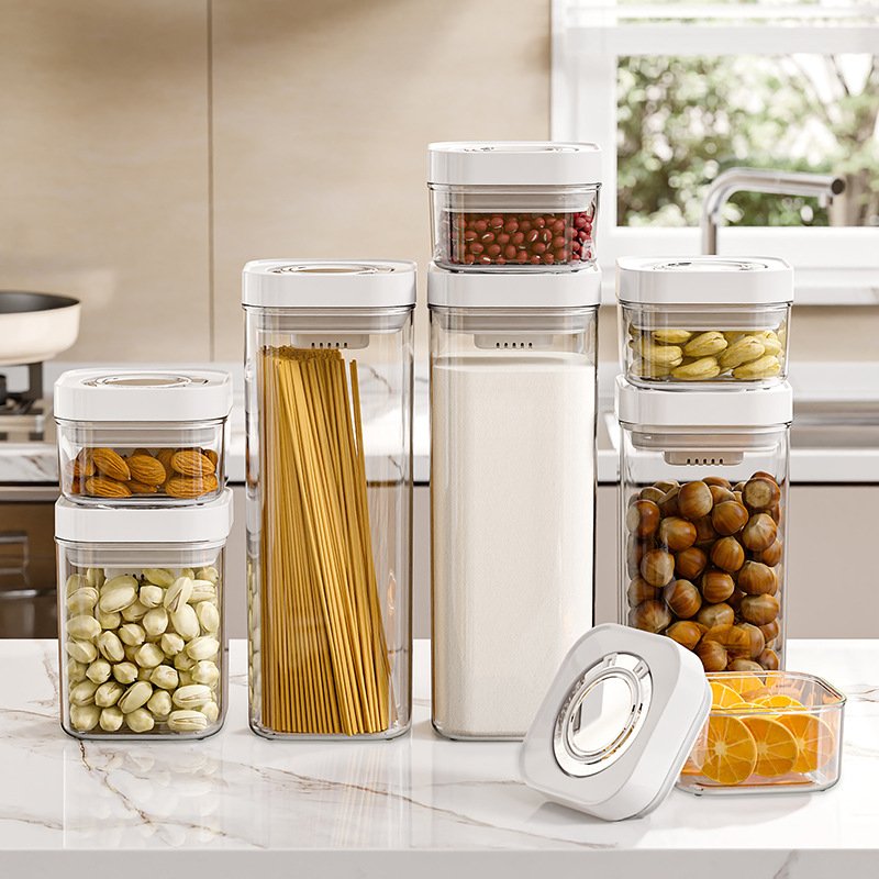 Household Sealed Storage Can Press-Type for Flour Snacks Whole Grains Food Items