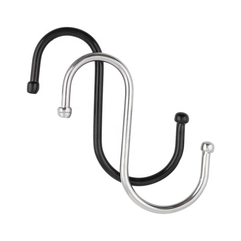 Kitchen Accessories 3 inch Space Black S Type Hooks metal stainless hook
