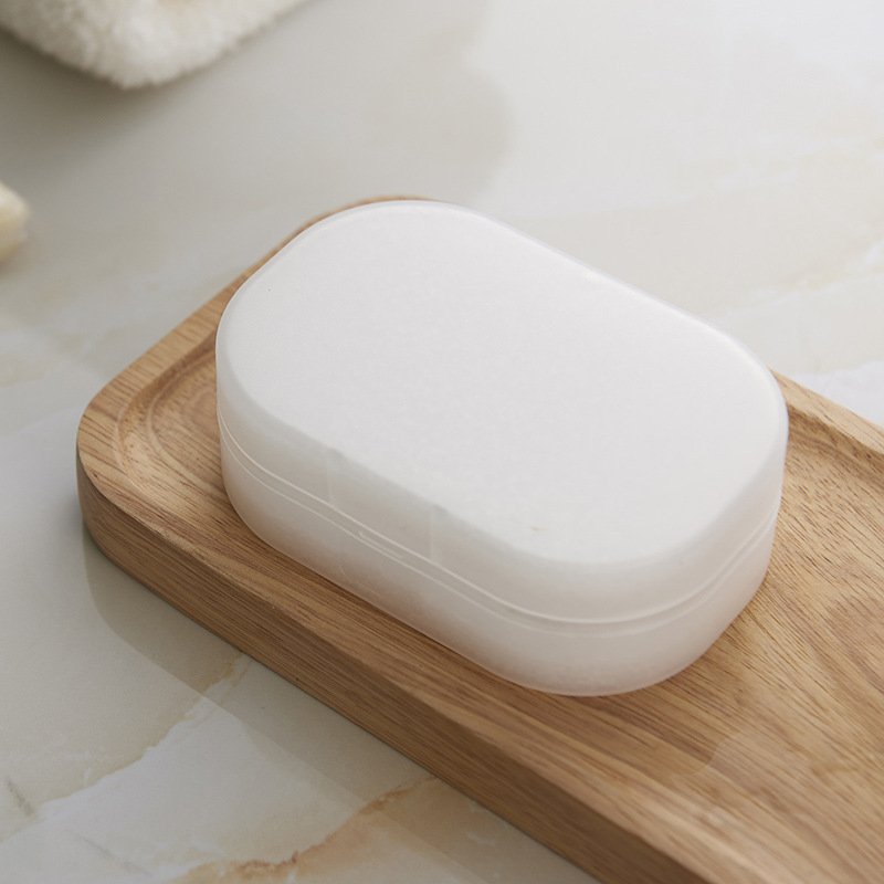 Portable Rectangle Transparent Foaming Sponge Travel Soap Container Soap Storage Box