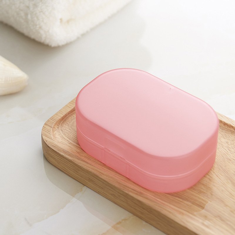 Portable Rectangle Transparent Foaming Sponge Travel Soap Container Soap Storage Box