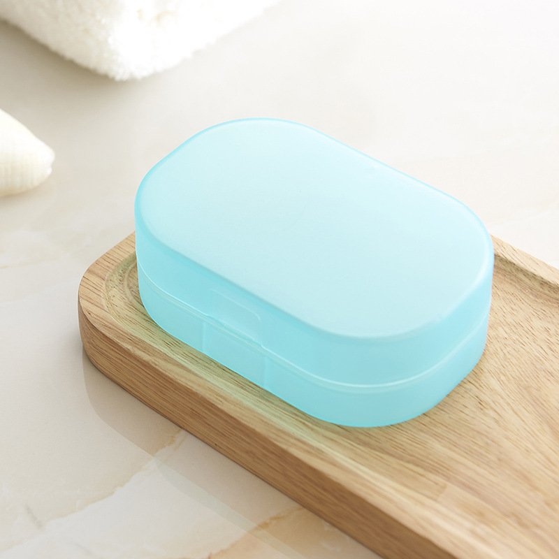 Portable Rectangle Transparent Foaming Sponge Travel Soap Container Soap Storage Box