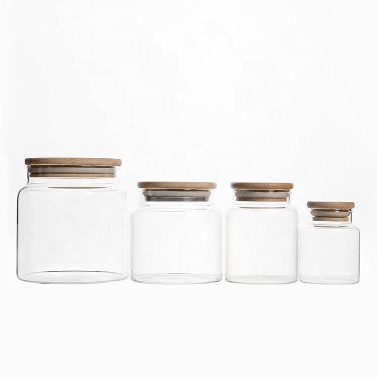 Hot Sale In Stock Glass Jar Containers Handmade Glass Food Storage Storage Kitchen Wholesale Glass Jar Containers