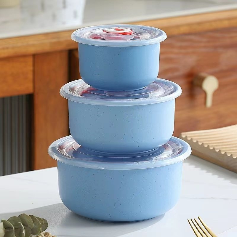 Airtight Wheat Straw Refrigerator Storage Bins Bawl Set With Lid Wheat Straw Food Container Set