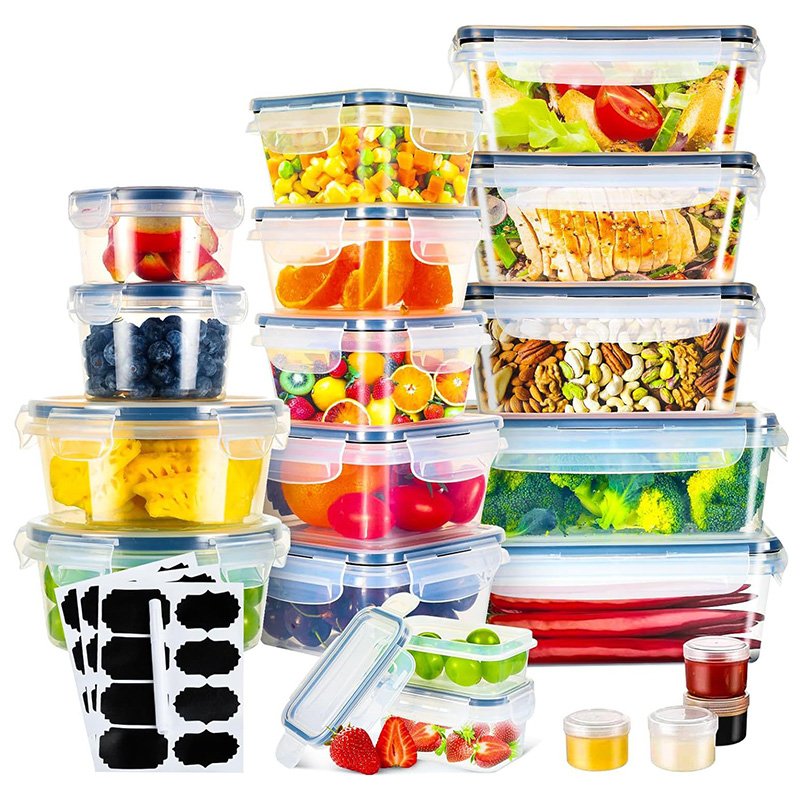 24 Pcs BPA Free Clear Plastic Kitchen and Pantry Organization Meal Prep Lunch Airtight Lids Food Storage Container Set