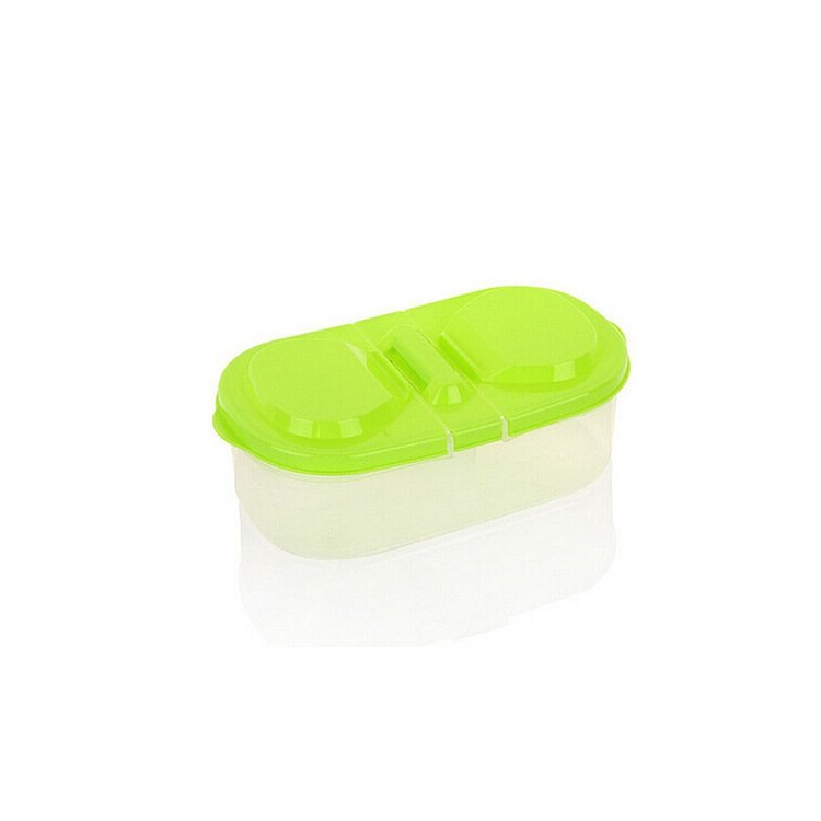 Multifunctional Kitchen Refrigerator Plastic Storage Storage Box Double Compartment Food Grains Airtight Jar