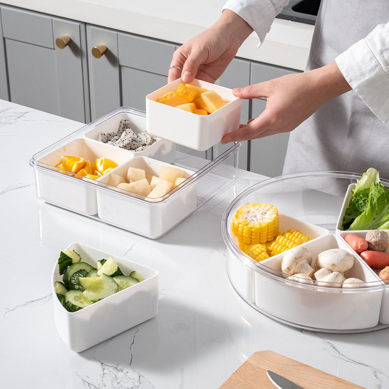 Divider fruit tray Candy storage box household living room fruit tray Chinese New Year snacks dried fruit plate