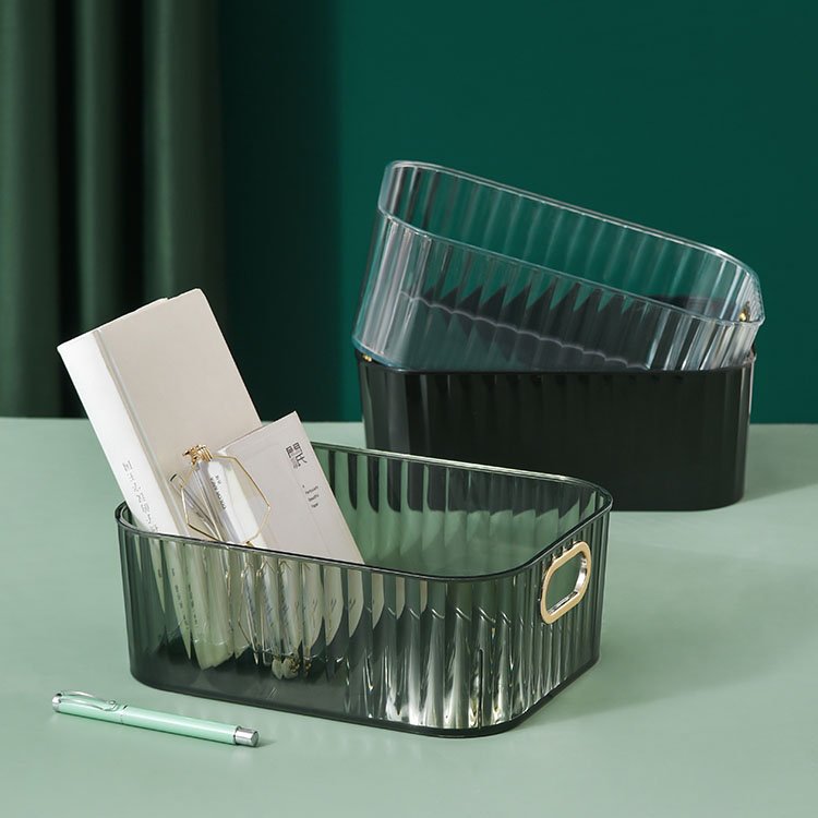 Rectangular bedside table top storage box plastic cosmetic storage box high value cosmetic storage box