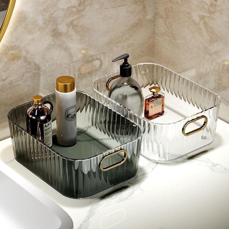 Rectangular bedside table top storage box plastic cosmetic storage box high value cosmetic storage box