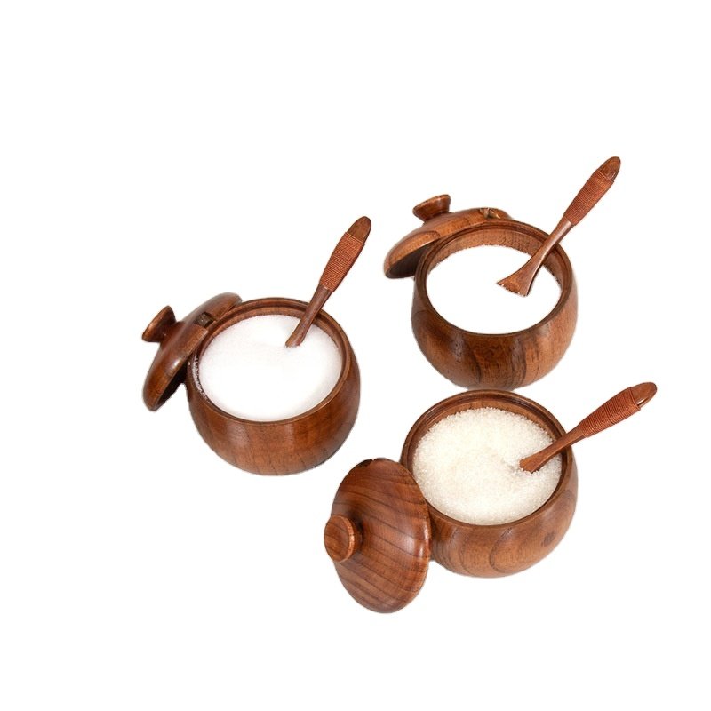 Kitchen Wooden Spice Box Wooden Jar Wooden Storage Box Herbs and Spices Tools Kitchen Accessories