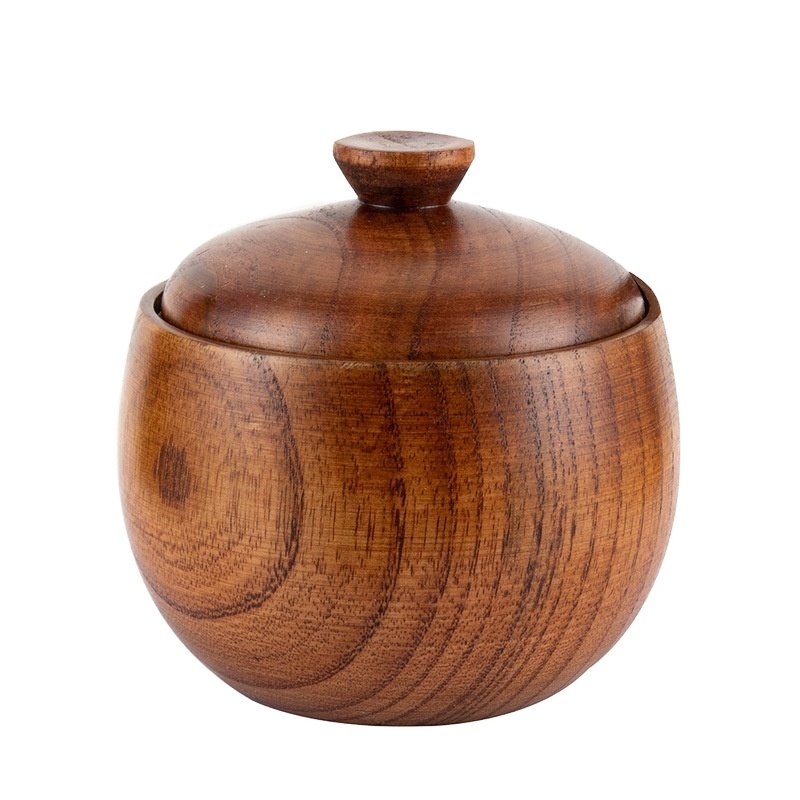 Kitchen Wooden Spice Box Wooden Jar Wooden Storage Box Herbs and Spices Tools Kitchen Accessories